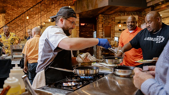 Chef serving sunday italian food brunch to Louisville