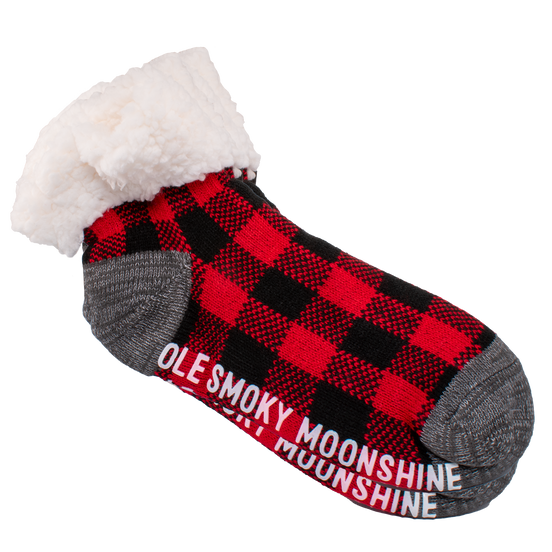 Buffalo Plaid Fluffy Grip Socks