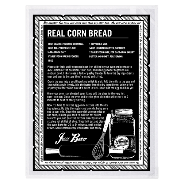 CORN BREAD RECIPE TEA TOWEL, view 1