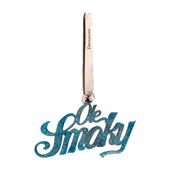 BLUE HAMMERED ORNAMENT