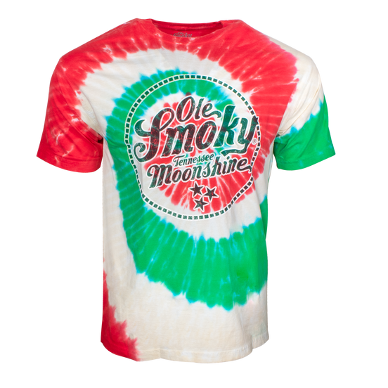 CHRISTMAS SPIRAL TIE DYE TEE