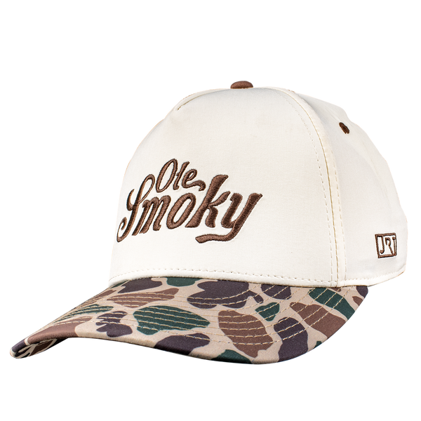 DUCK CAMO SCRIPT SNAPBACK HAT, view 1