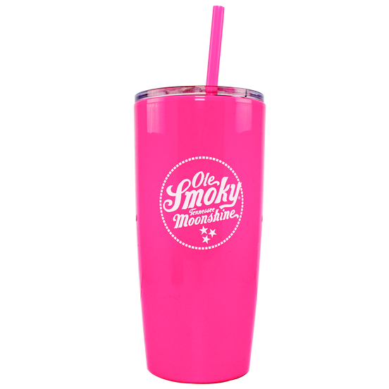 20OZ OMEGA TUMBLER W/STRAW - PINK