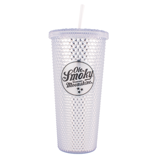 24oz METALLIC STUDDED TUMBLER - Silver