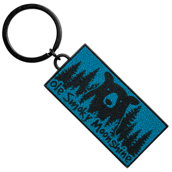 BLUE BEAR IN TREES KEYCHAIN, view 1
