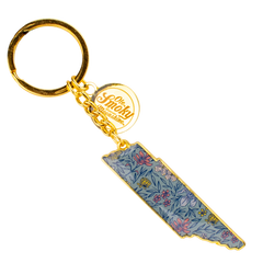 BLOSSOMS STATE METAL KEYCHAIN