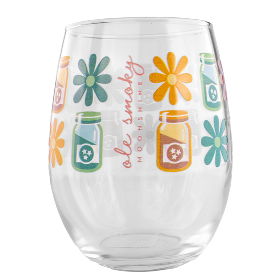 BOOZE AND BLOOMS STEMLESS WINE GLASS view 1