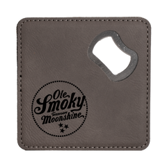 LEATHER BOTTLE OPENER COASTER