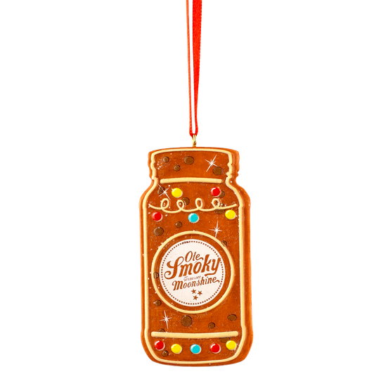 GINGERBREAD JAR W/LIGHTS ORNAMENT