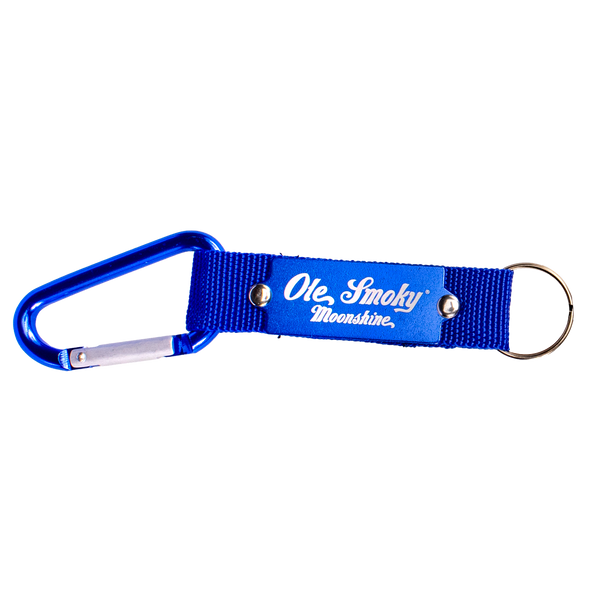 LASER ETCHED CARABINER KEYCHAIN - BLUE, view 1
