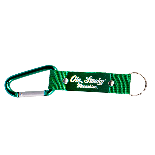 LASER ETCHED CARABINER KEYCHAIN - GREEN, view 1