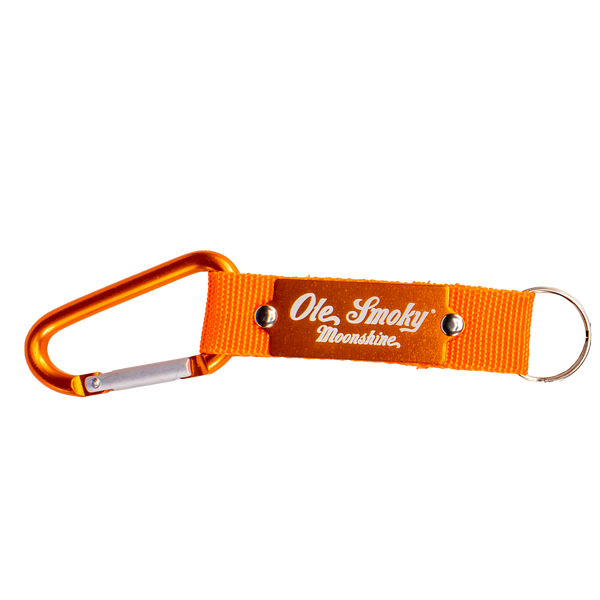 LASER ETCHED CARABINER KEYCHAIN - ORANGE, view 1