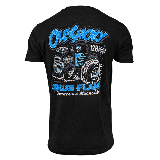 BLUE FLAME TRUCK TEE - BLACK view 1