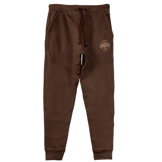 EMBROIDERED FLEECE JOGGERS - CHESTNUT view 1