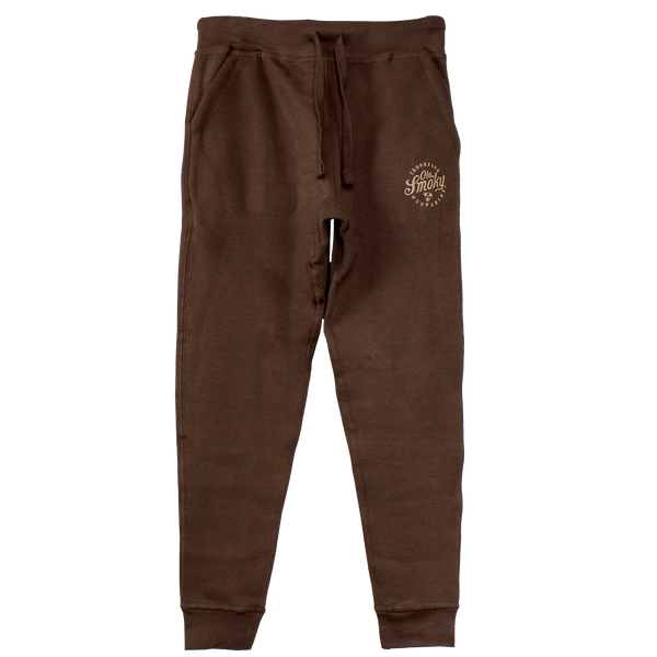 EMBROIDERED FLEECE JOGGERS - CHESTNUT, view 1