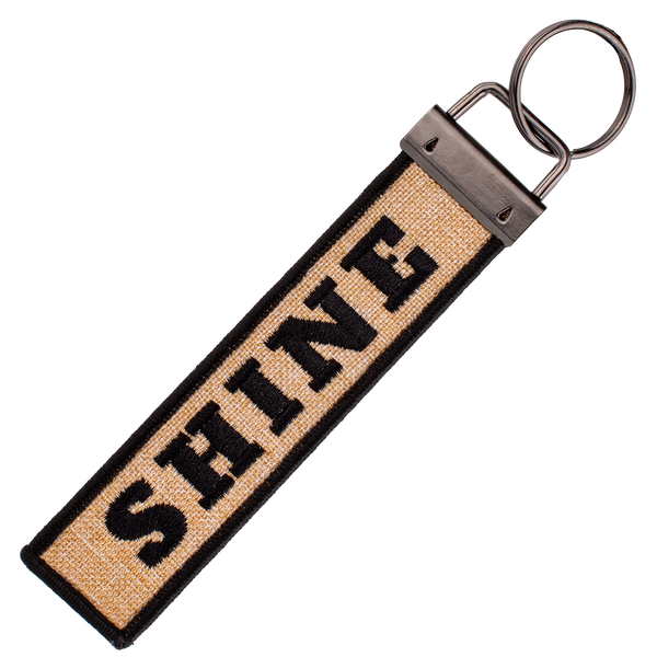 MOONSHINE BURLAP TAG KEYCHAIN, view 1