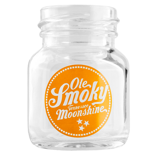 ORANGE LOGO MASON JAR SHOT GLASS