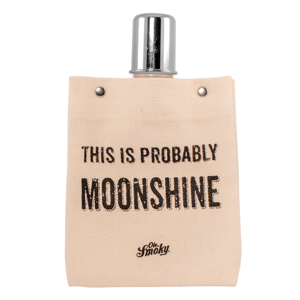 THIS IS PROBABLY MOONSHINE CANVAS FLASK, view 1
