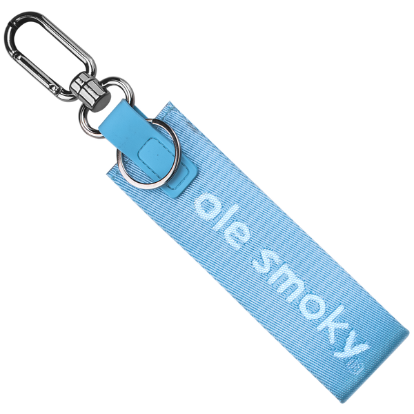 CARABINER WOVEN STRAP KEYCHAIN - LIGHT BLUE, view 1