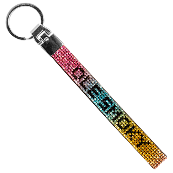 RAINBOW RHINESTONE WRISTLET KEYCHAIN view 1