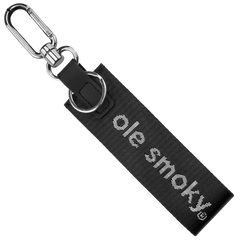 CARABINER WOVEN STRAP KEYCHAIN - BLACK