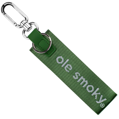 CARABINER WOVEN STRAP KEYCHAIN - GREEN
