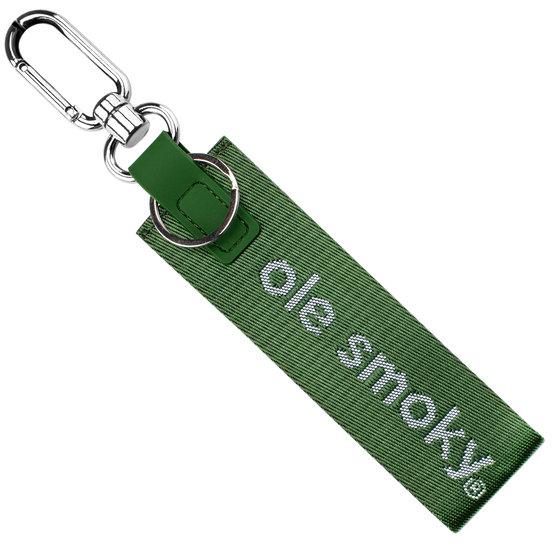 CARABINER WOVEN STRAP KEYCHAIN - GREEN
