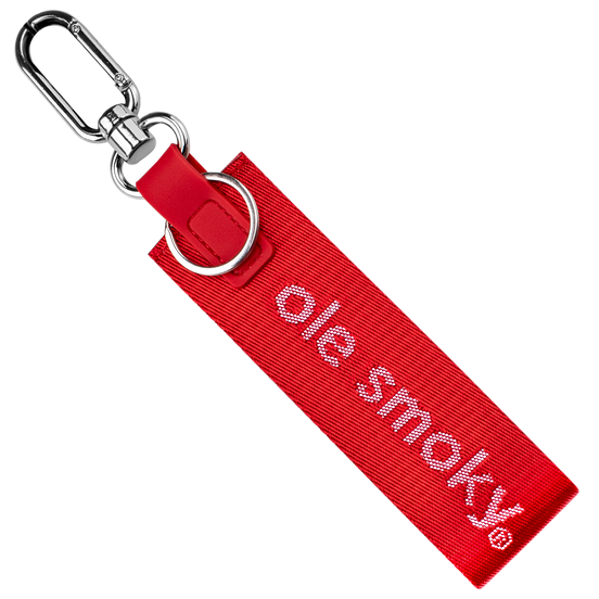 CARABINER WOVEN STRAP KEYCHAIN - RED
