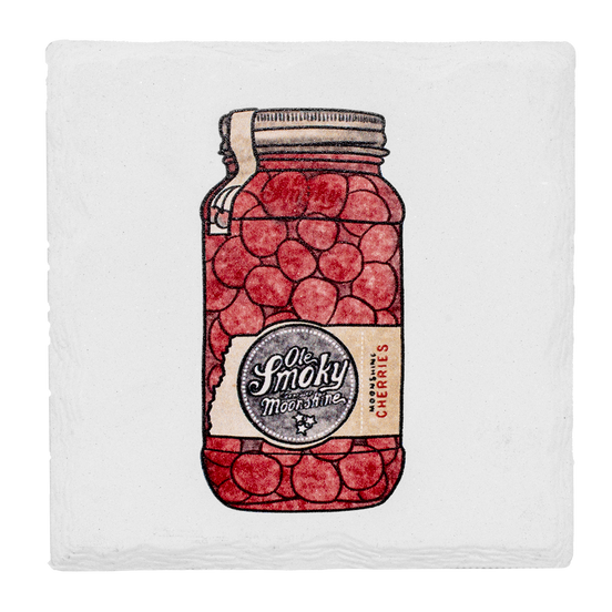 SQUARE COASTER - CHERRIES