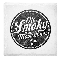 SQUARE MOONSHINE LOGO COASTER - BLACK