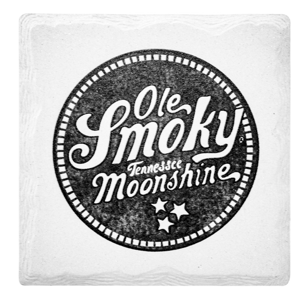SQUARE MOONSHINE LOGO COASTER - BLACK, view 1