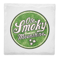 SQUARE MOONSHINE LOGO COASTER - GREEN
