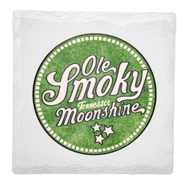 SQUARE MOONSHINE LOGO COASTER - GREEN, view 1