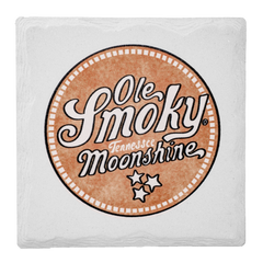 SQUARE MOONSHINE LOGO COASTER - ORANGE
