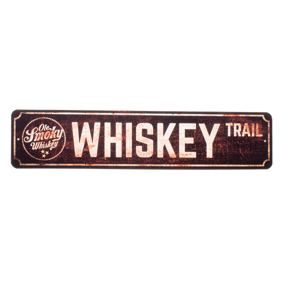 WHISKEY LOGO Tin Trail Sign