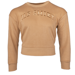 TERRY CROP CREWNECK - TRUE CAMEL